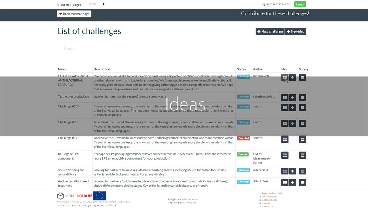 MANU-SQUARE platform launched a new tool: IDEA MANAGER